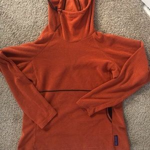 Orange women’s large melanzana micro-grid hoodie